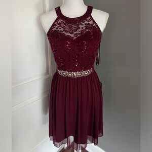 tween size 9 burgundy dress from macys brand new with tags